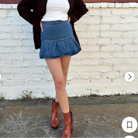 LIONESS Denim Mini Skirt SIZE XL - Picture 1 of 7